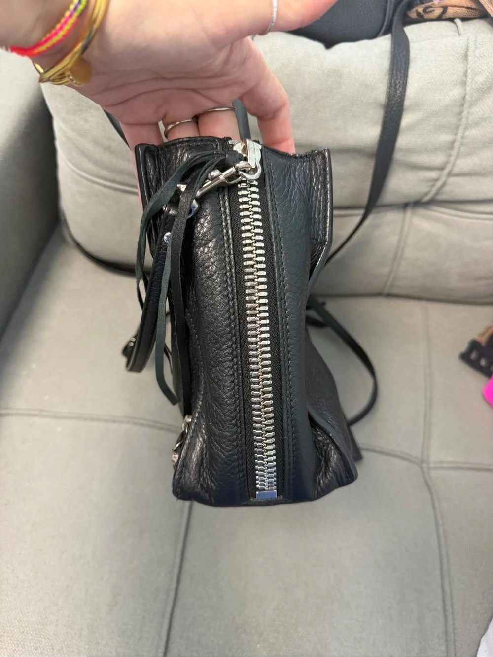 Balenciaga Black Leather Double-Handle Shoulder Bag